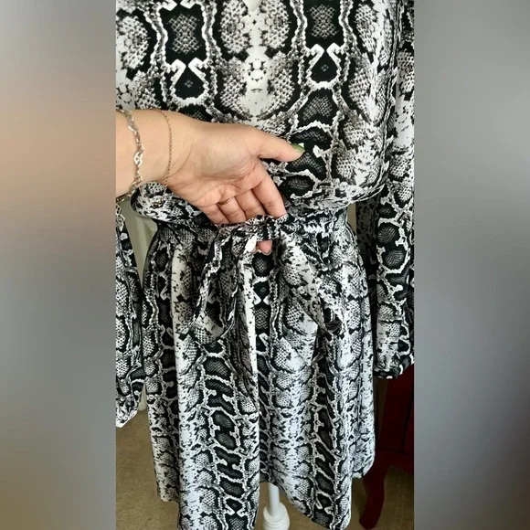Express Snake Print Mini Dress, Size S/P - Picture 2 of 5